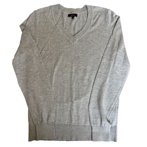 Quince Sweaters - Quince Cashmere Blend V Neck Sweater Womens Small Gray Organic Cotton